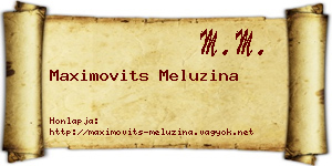 Maximovits Meluzina névjegykártya